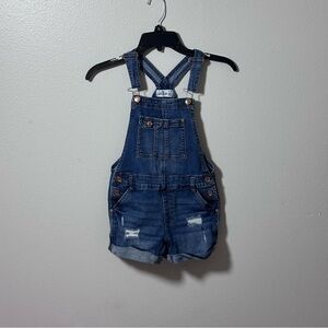 Jordache Girls Denim Blue Overall Shorts shortalls size M(7/8)